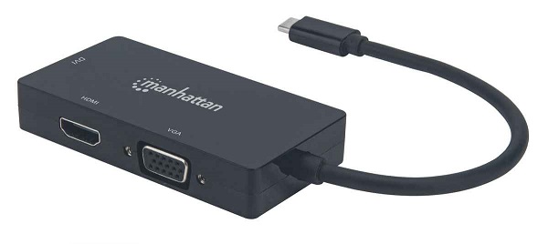 CONVERTIDOR DE USB-C A DVI, HDMI O VGA MANHATTAN